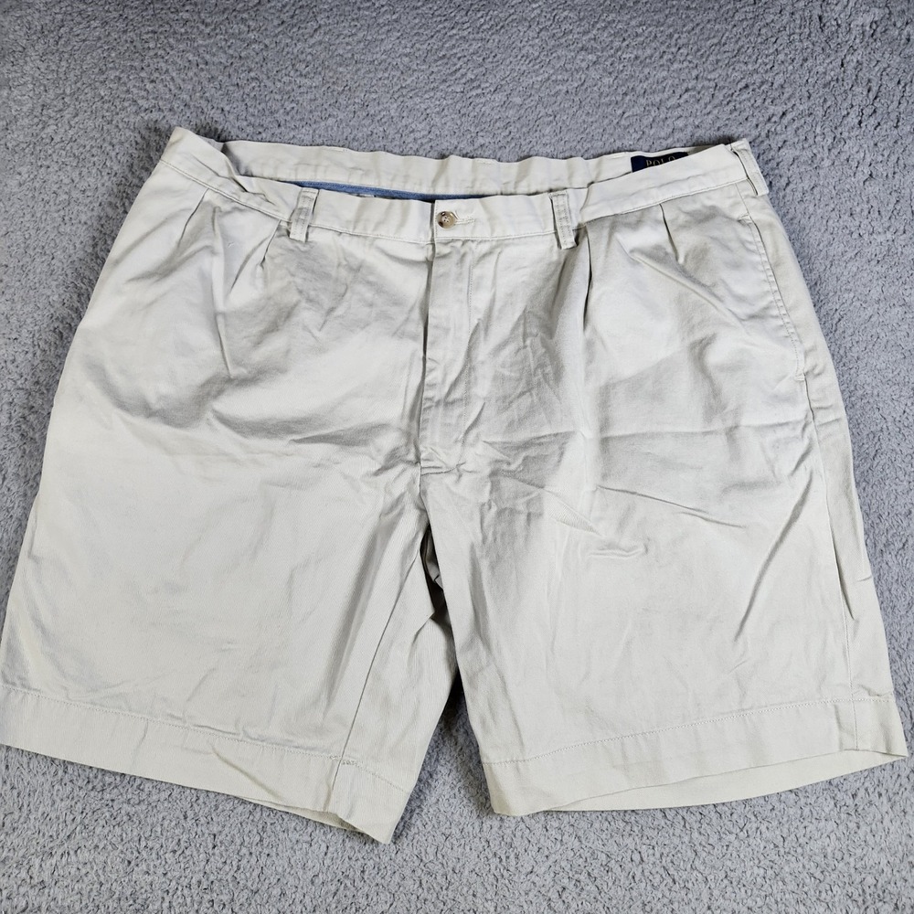 Polo Ralph Lauren Men's Beige Pleated 9" Chino Shorts Relaxed Fit